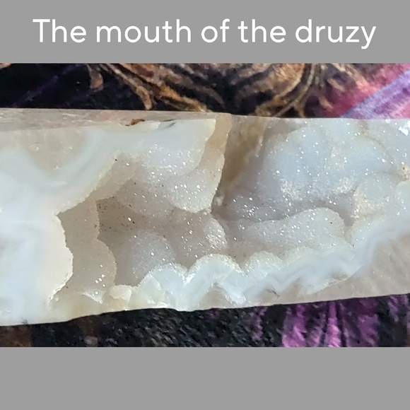 White Druzy Agate Tower - Picture 5 of 7